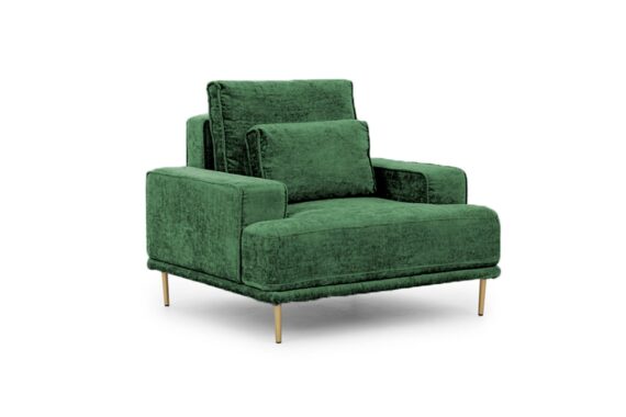 Fotoliu Nicole relaxare - verde Miu 2047, picioare aurii