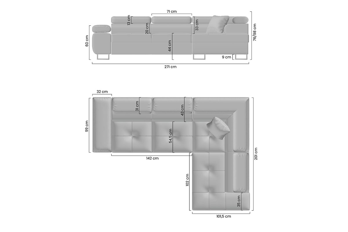 Colțar extensibil Annabelle pe partea dreaptă - crem, catifea Lincoln 03 - imagine 2