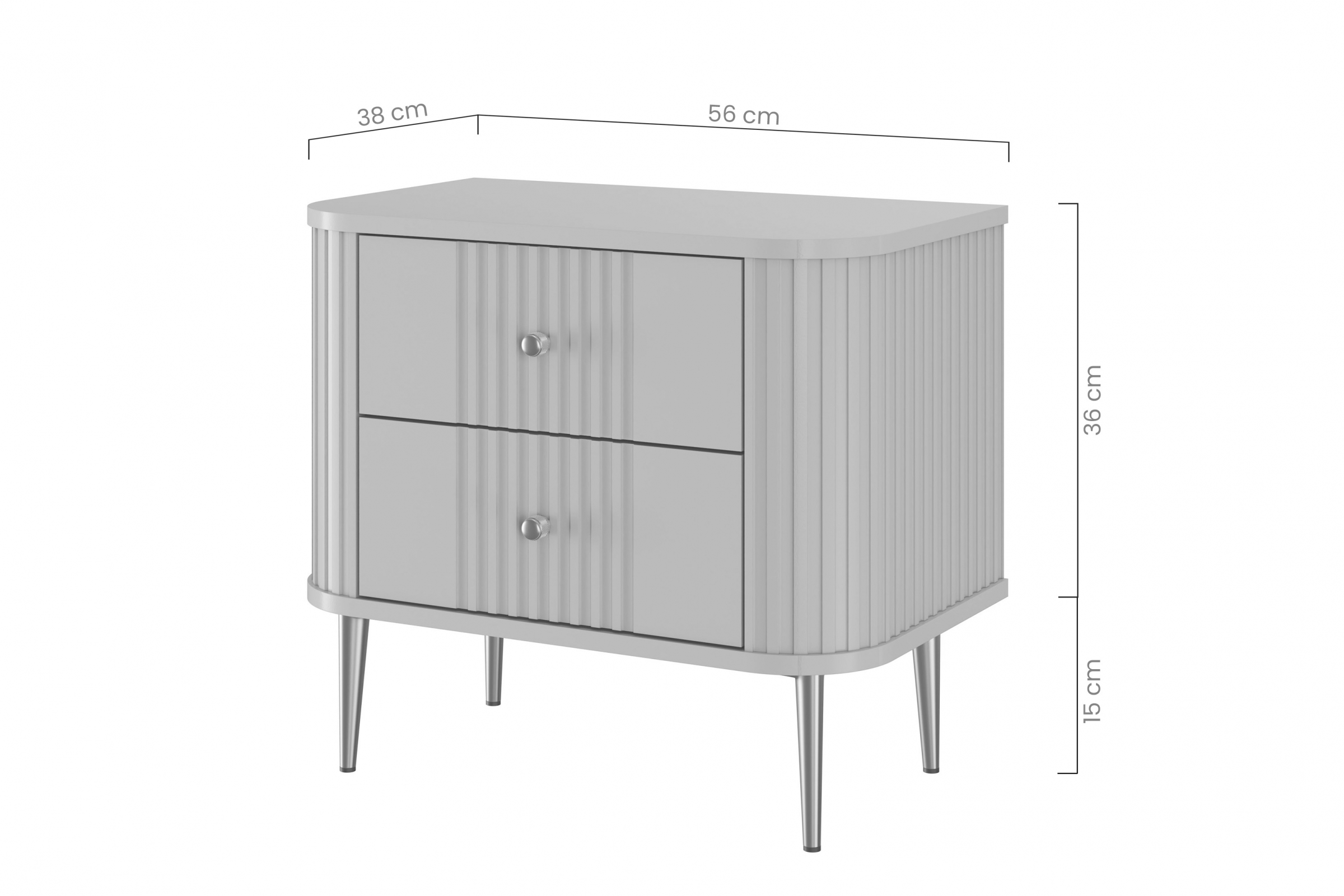 Set noptiera Vesper 56 cm - cashmir / picioare aurii - imagine 2