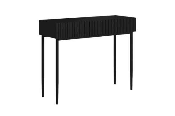 Măsuță de toaletă modernă Nicole - negru mat / picioare negre