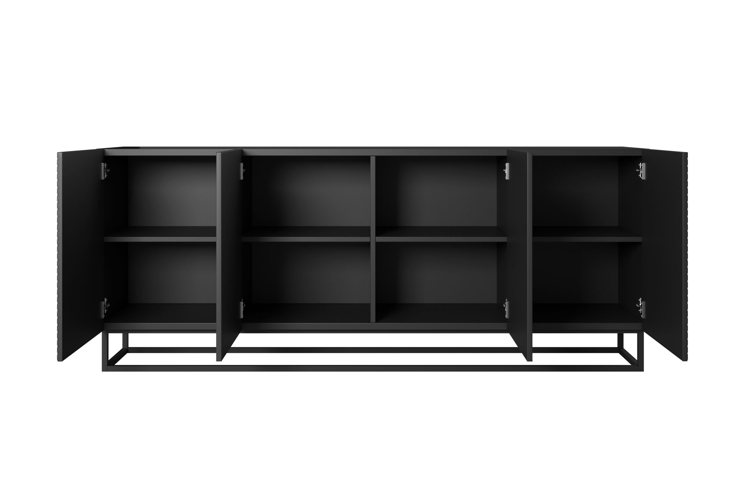 Comodă cu sertare 200 cm Asha pe bază de metal - negru mat - imagine 2