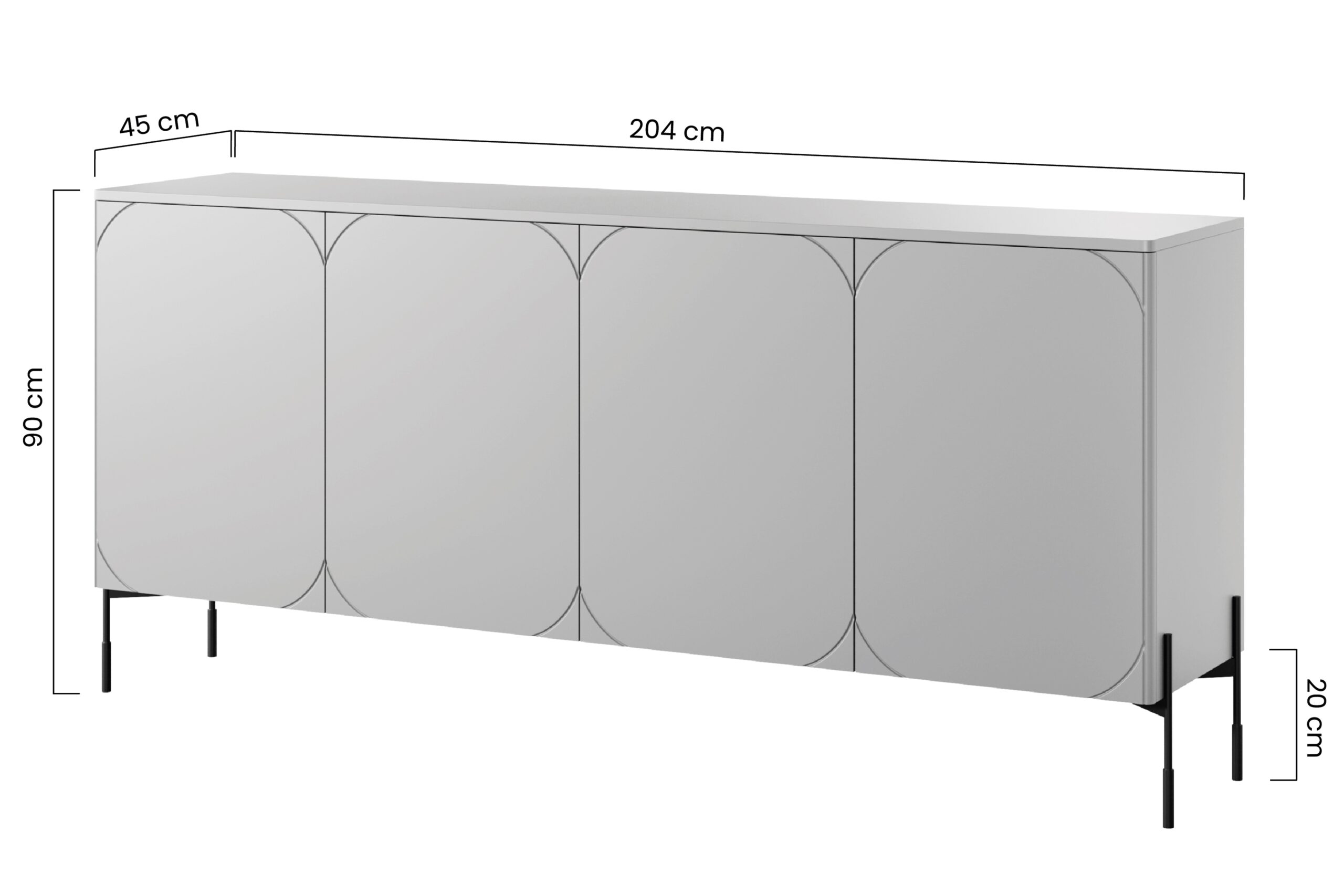 Comodă cu trei uși Sonatia 200 cm - cașmir - imagine 2
