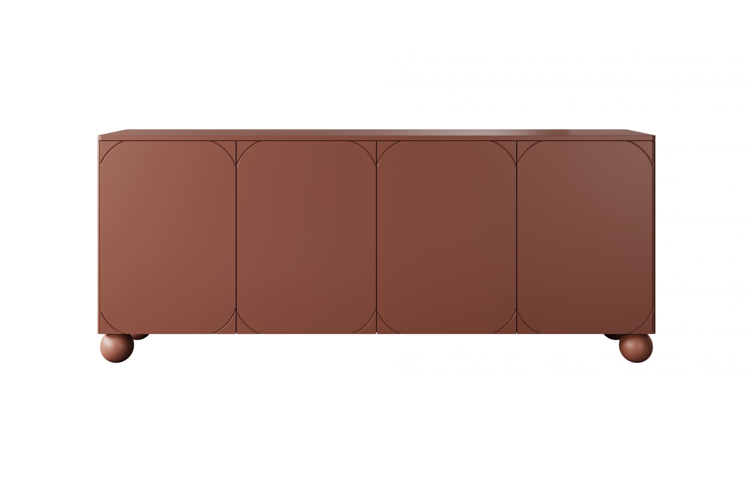 Comodă Sonatia II 200 cm cu patru uși și patru sertare ascunse - burgundy - imagine 6