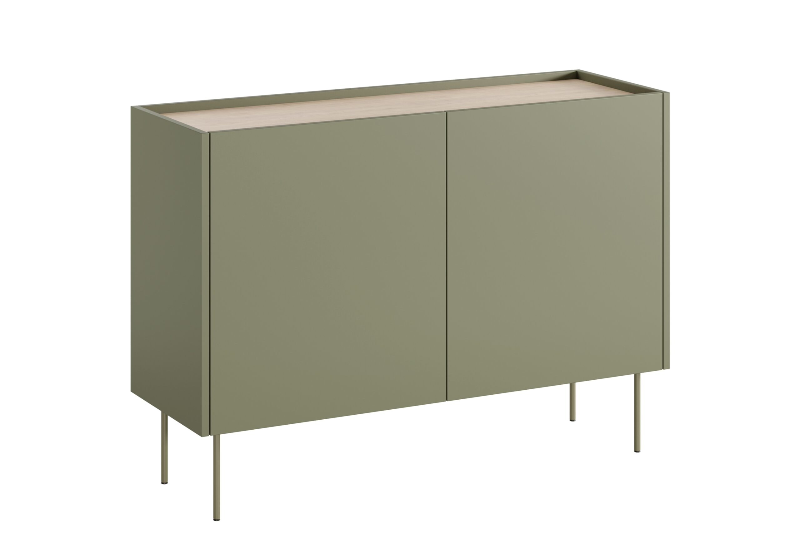 Comodă cu două uși Desin 120 2U - olive / Stejar Nagano