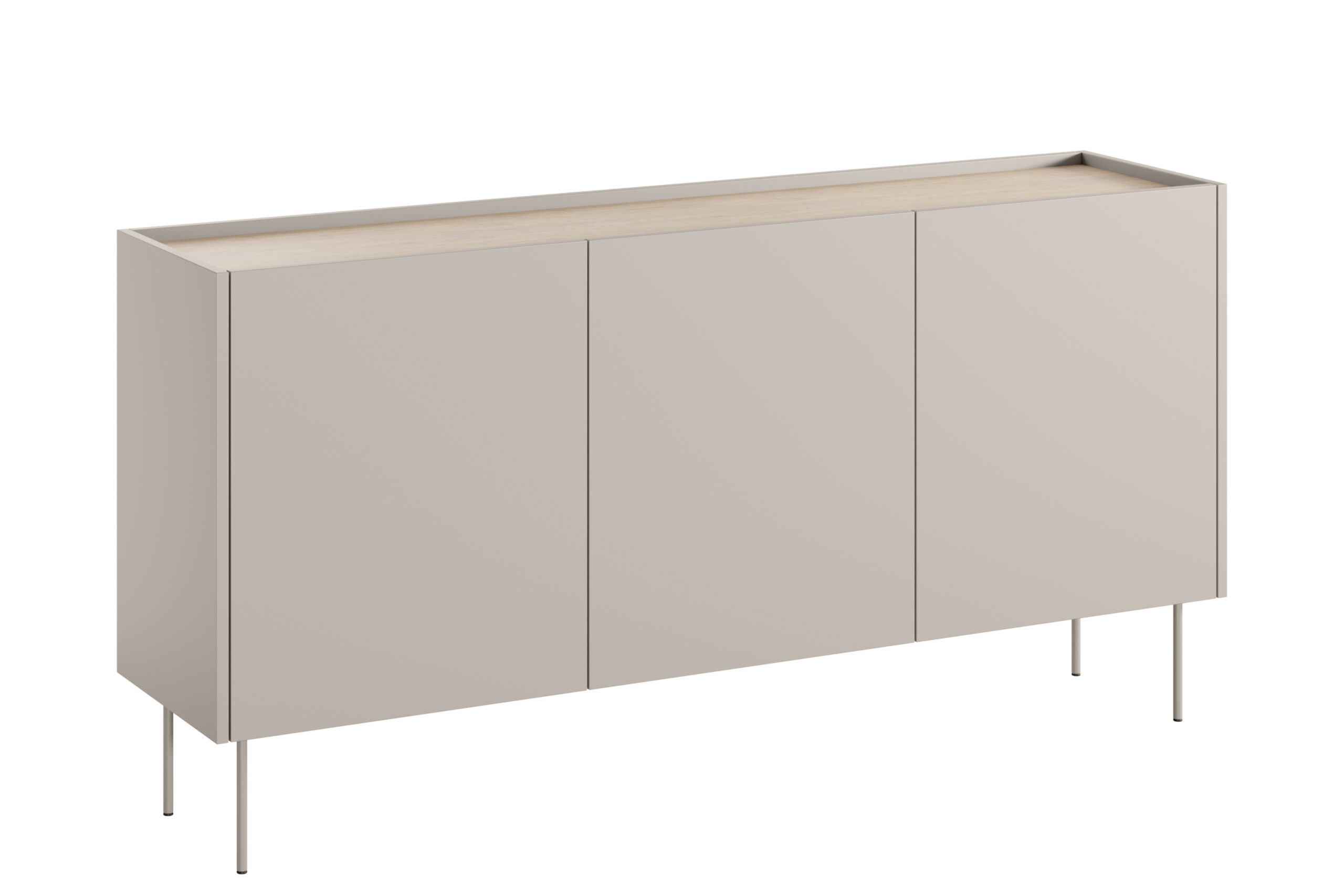 Comodă cu trei uși și patru sertare Design 170 3U4S - cașmir / stejar Nagano