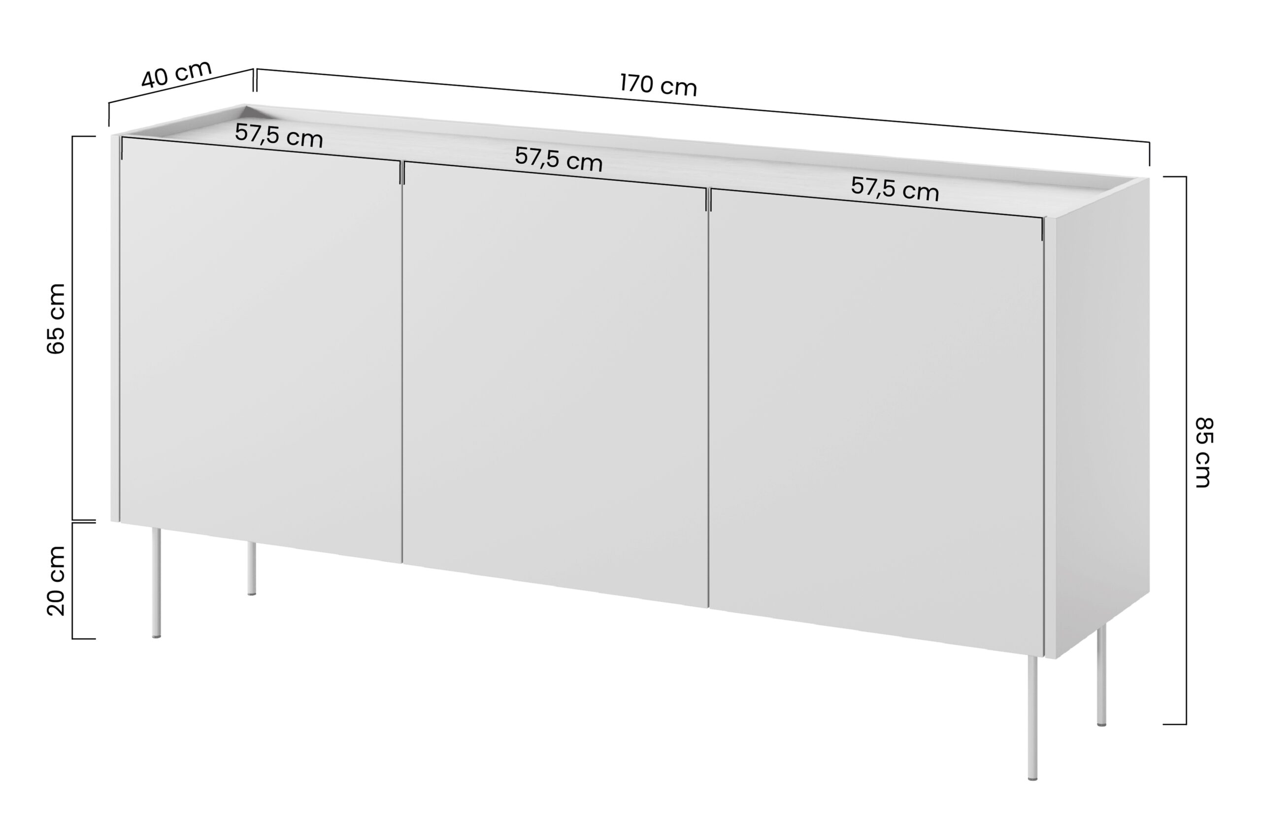 Comodă cu trei uși și patru sertare Design 170 3U4S - cașmir / stejar Nagano - imagine 4