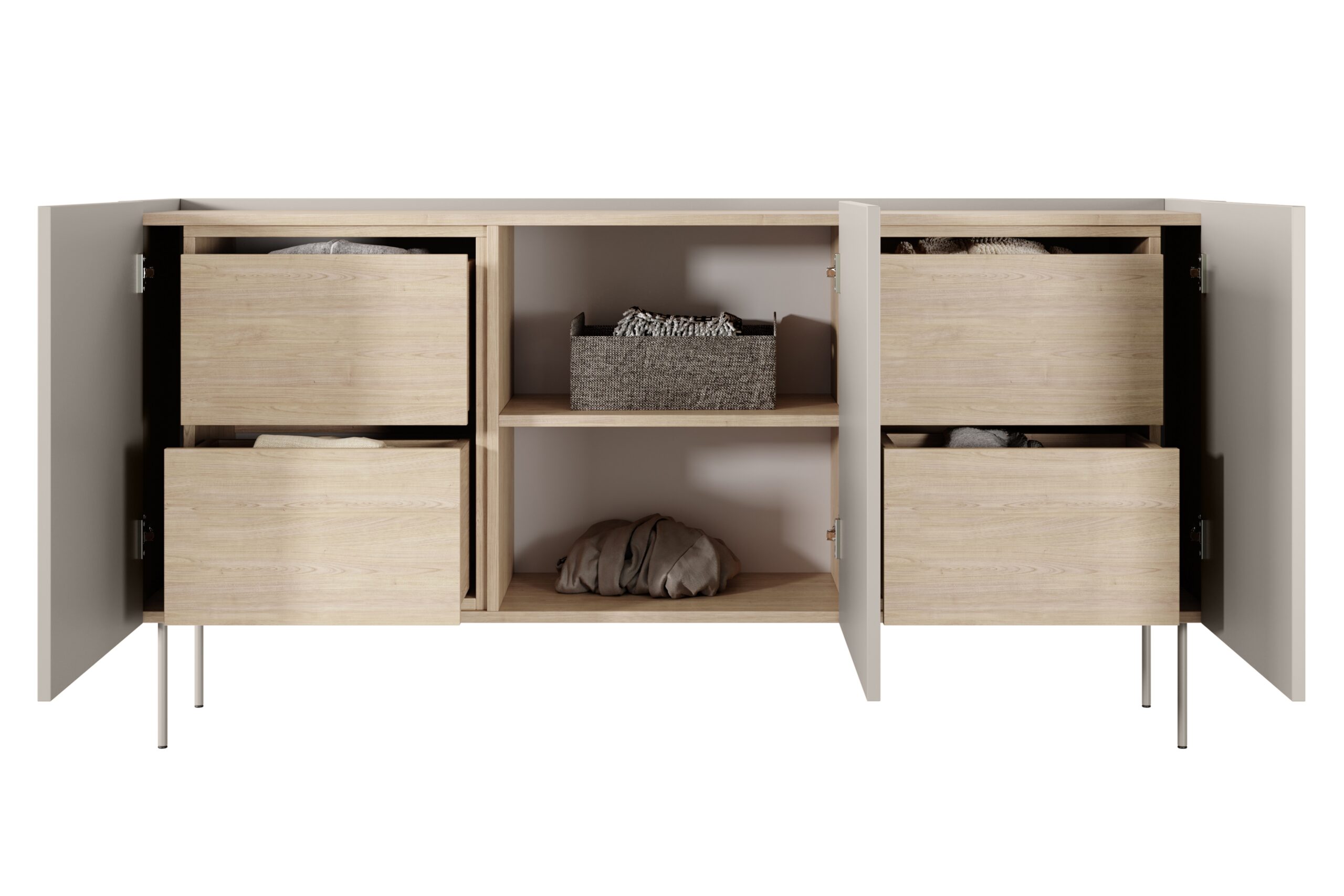 Comodă cu trei uși și patru sertare Design 170 3U4S - cașmir / stejar Nagano - imagine 5
