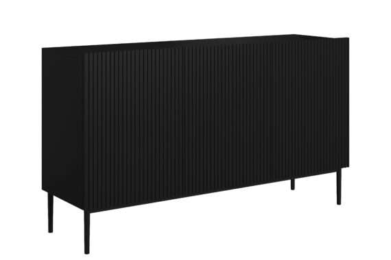 Comoda Nicole 150 cm - negru mat / picioare negre
