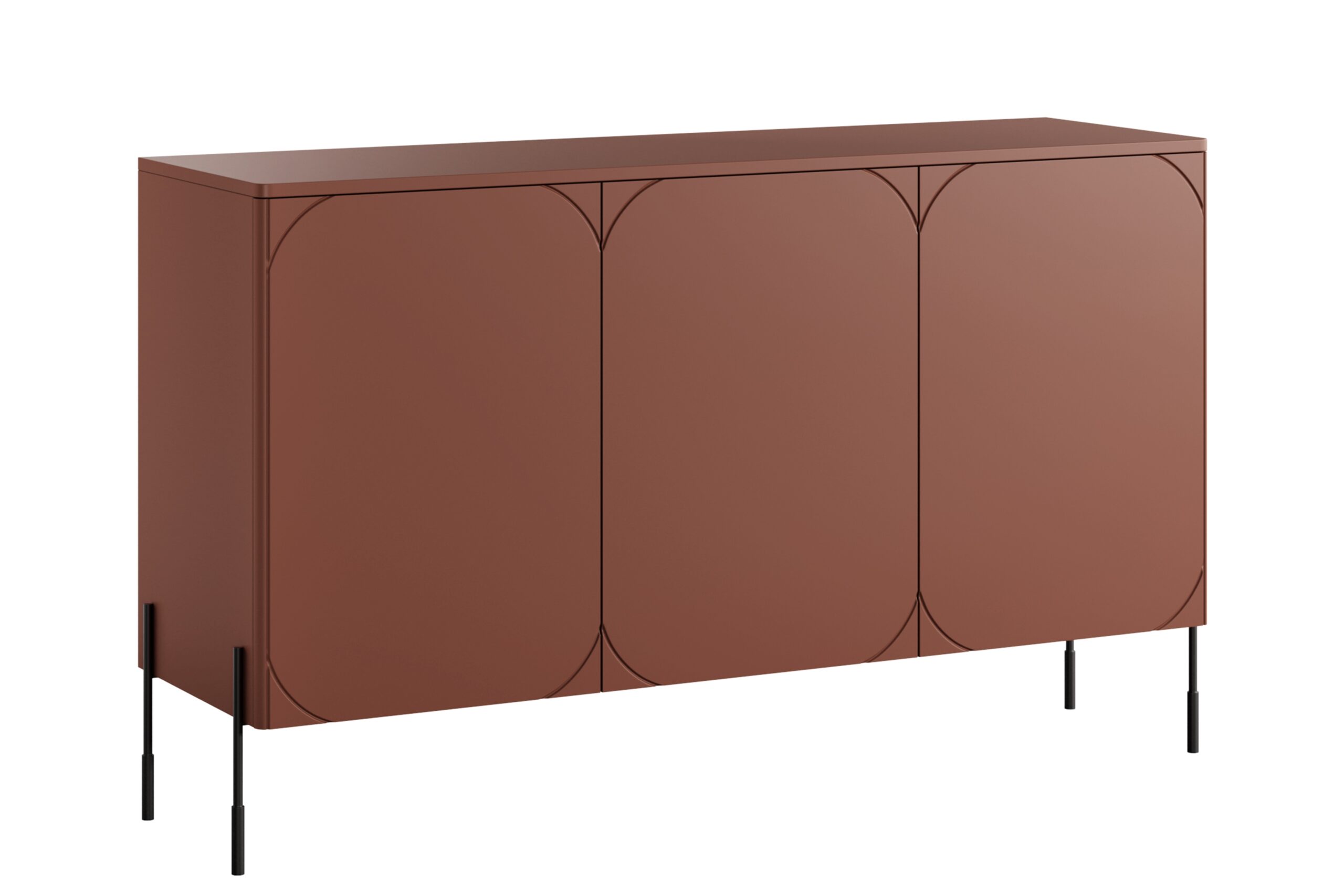 Comoda cu trei uși și 4 sertare ascunse Sonatia 150 cm - burgundy