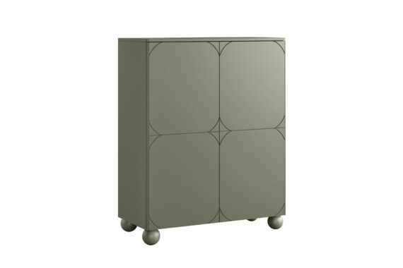 Dulap Sonatia II 120 cm cu două uși cu două sertare ascunse - olive