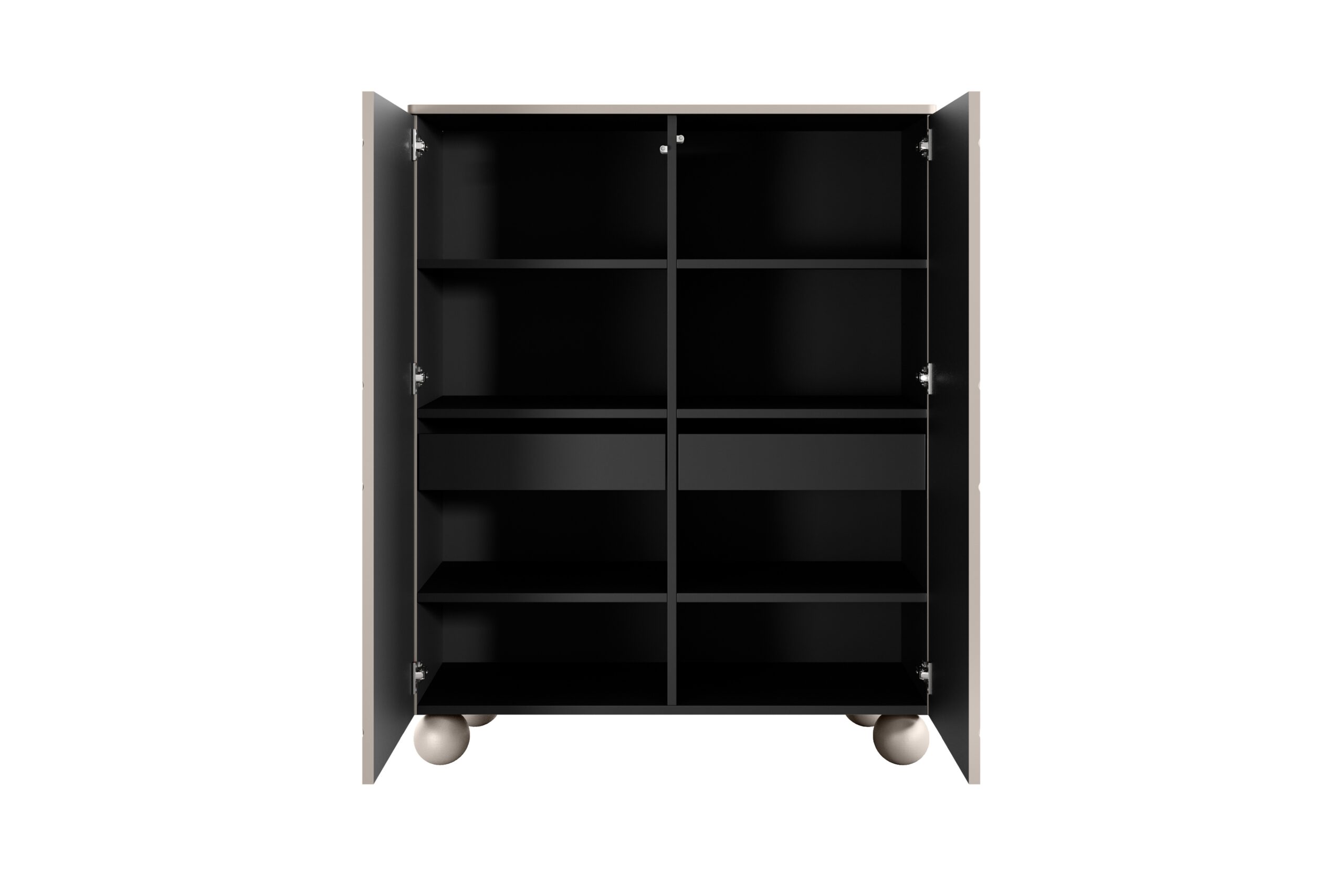 Dulap Sonatia II 120 cm cu două uși și două sertare ascunse - cașmir - imagine 5
