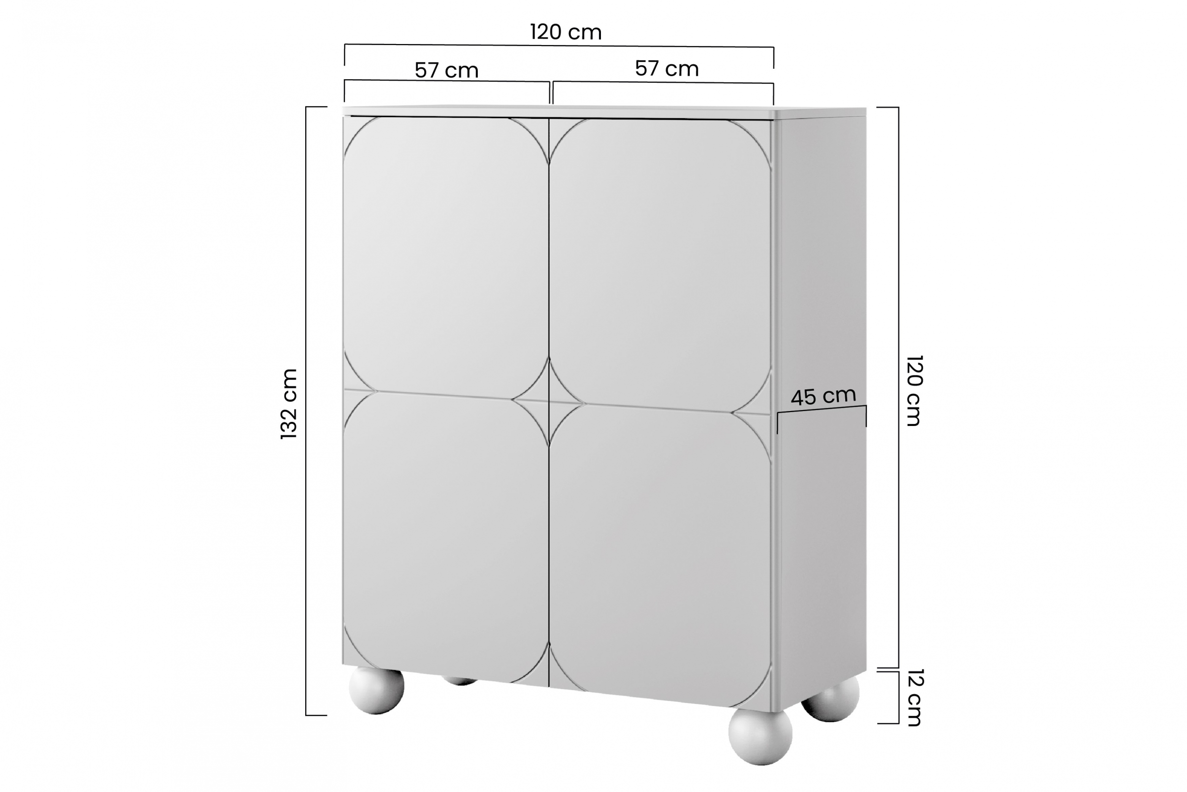 Dulap Sonatia II 120 cm cu două uși și două sertare ascunse - cașmir - imagine 2