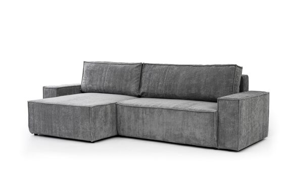 Canapea Flabio Mini de colț extensibilă stânga - gri Lincoln 90