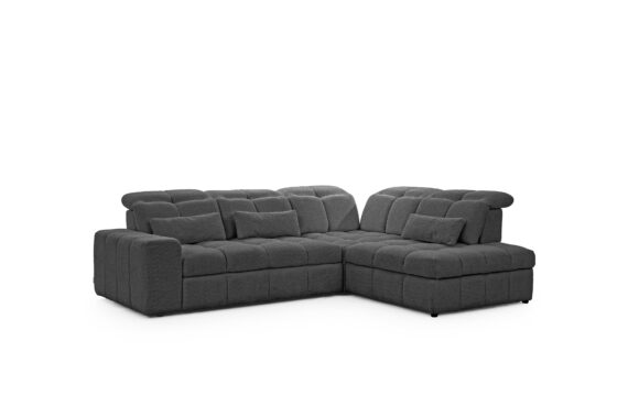 Canapea Magnelio L pe partea dreaptă decomposită cu scaun electric extensibil - gri boucle Catch me 25