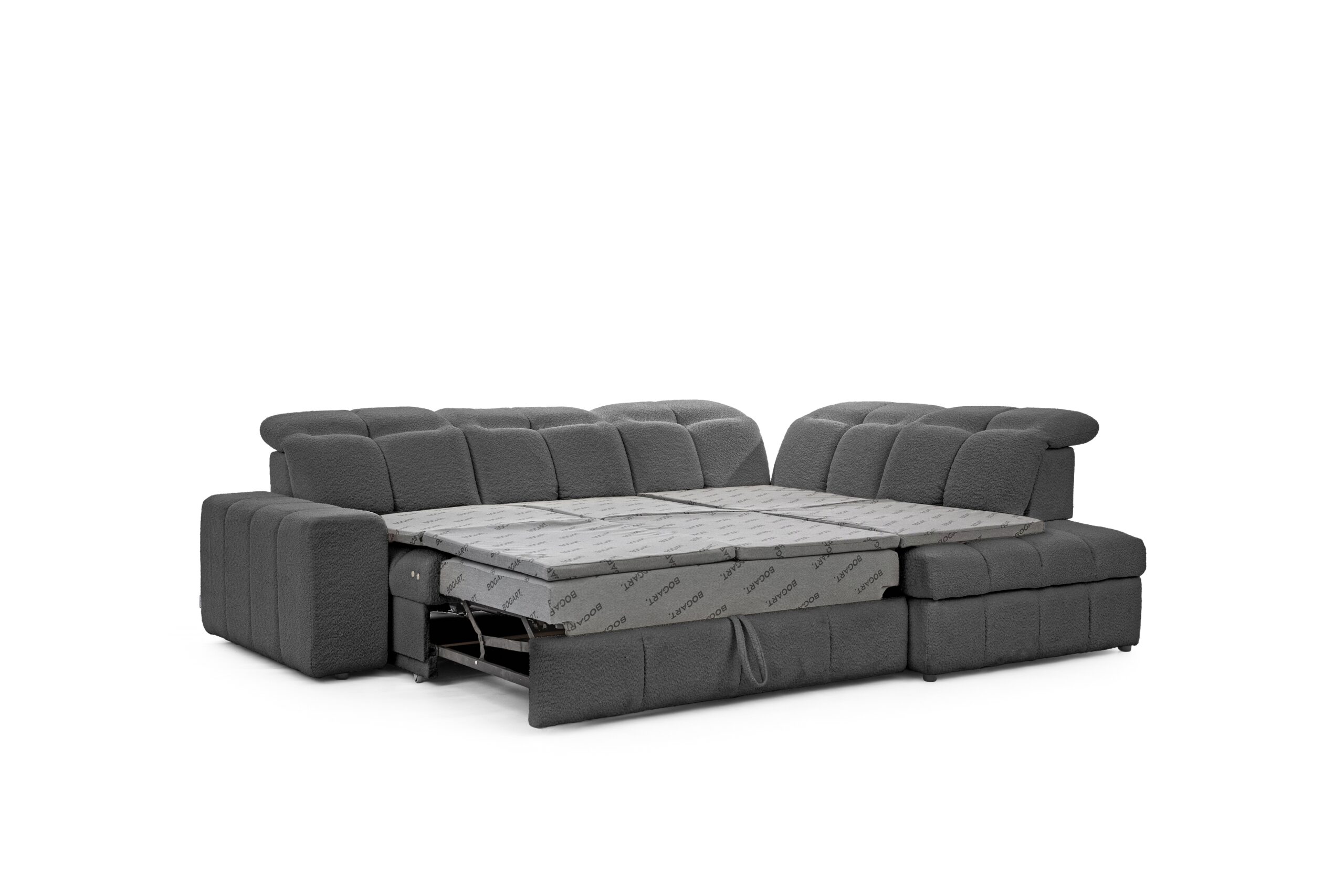 Canapea Magnelio L pe partea dreaptă decomposită cu scaun electric extensibil - gri boucle Catch me 25 - imagine 4