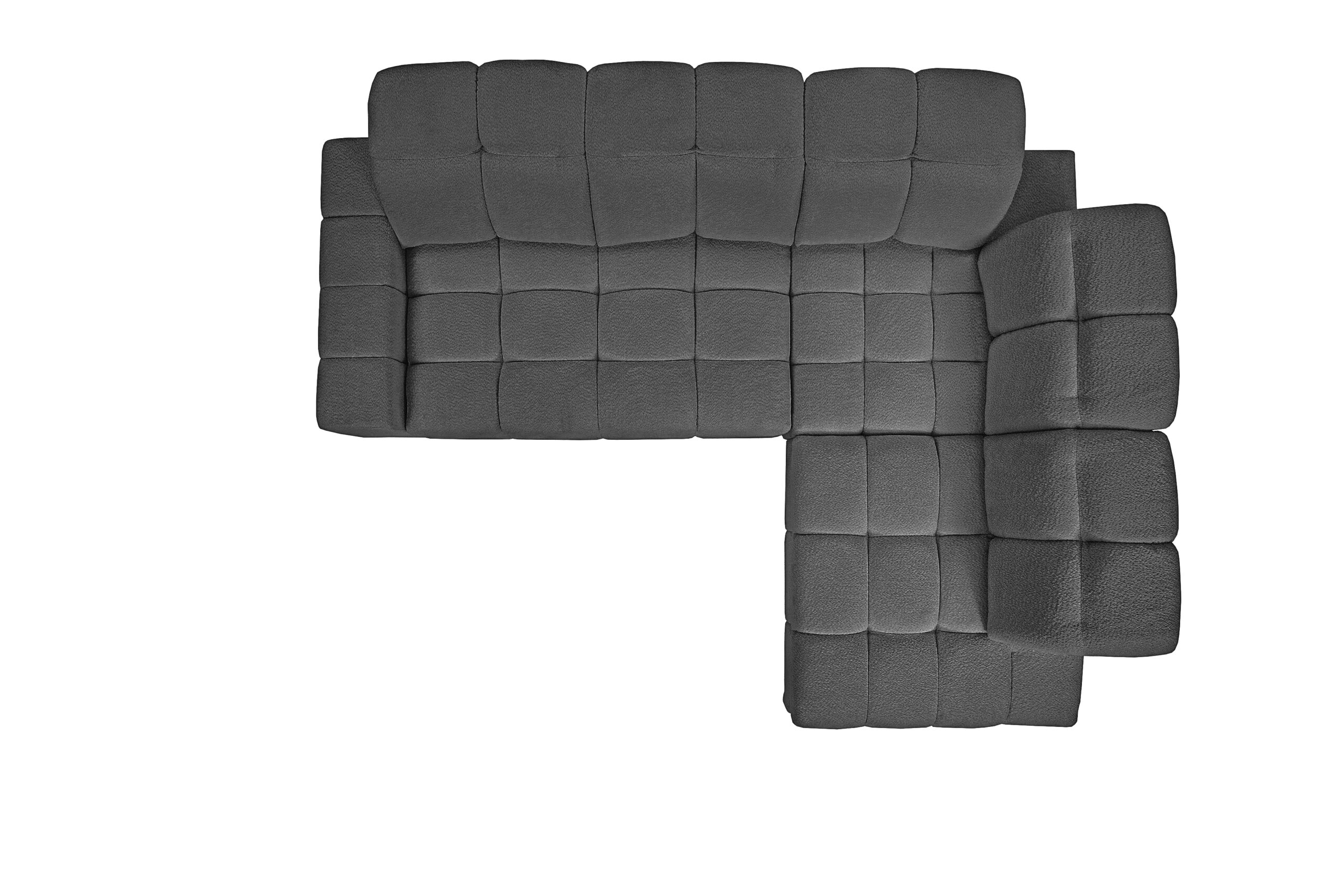 Canapea Magnelio L pe partea dreaptă decomposită cu scaun electric extensibil - gri boucle Catch me 25 - imagine 6