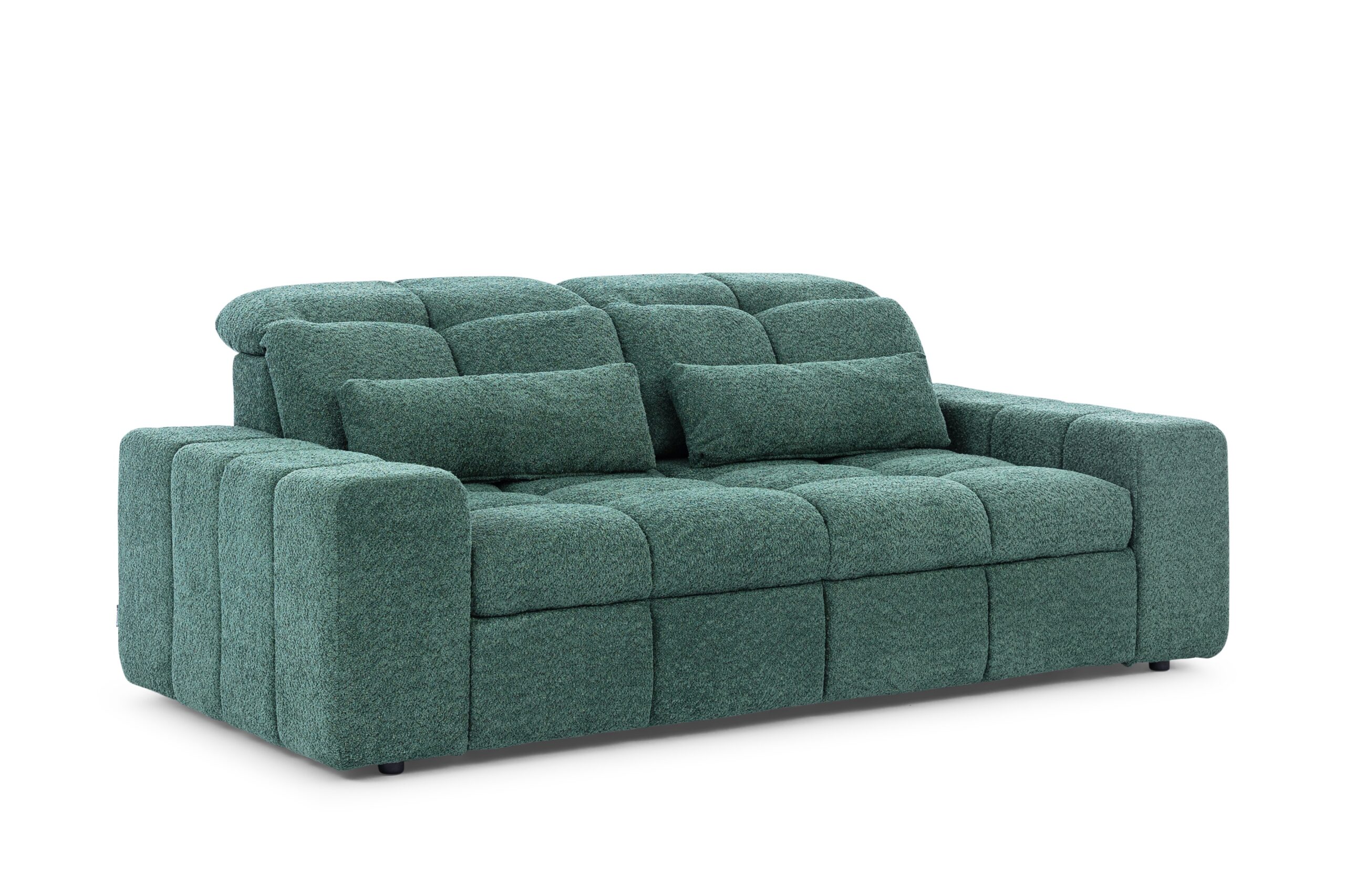 Canapea Magnelio III cu trei locuri cu scaun extensibil electric - boucel verde Catch Me 10
