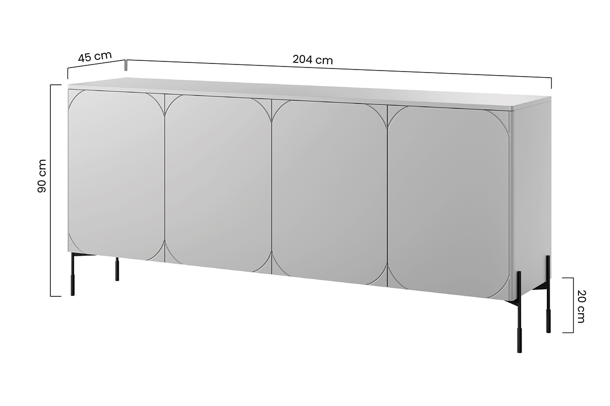 Comodă cu trei uși și patru sertare Sonatia 200 cm - Olive - imagine 2