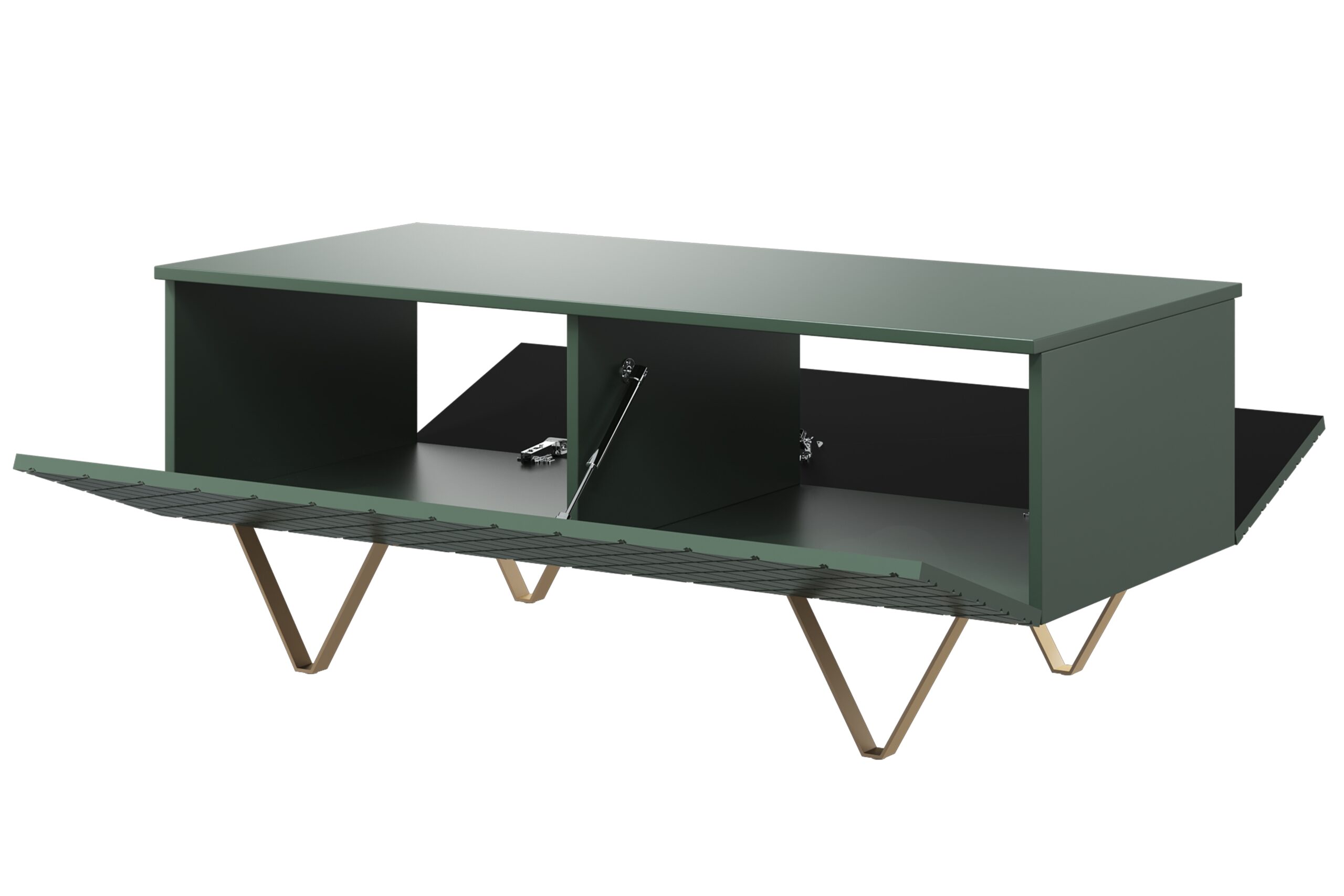 Măsuță de cafea Scalia 120 2K cu spațiu de depozitare - Labrador mat / picioare aurii - imagine 4