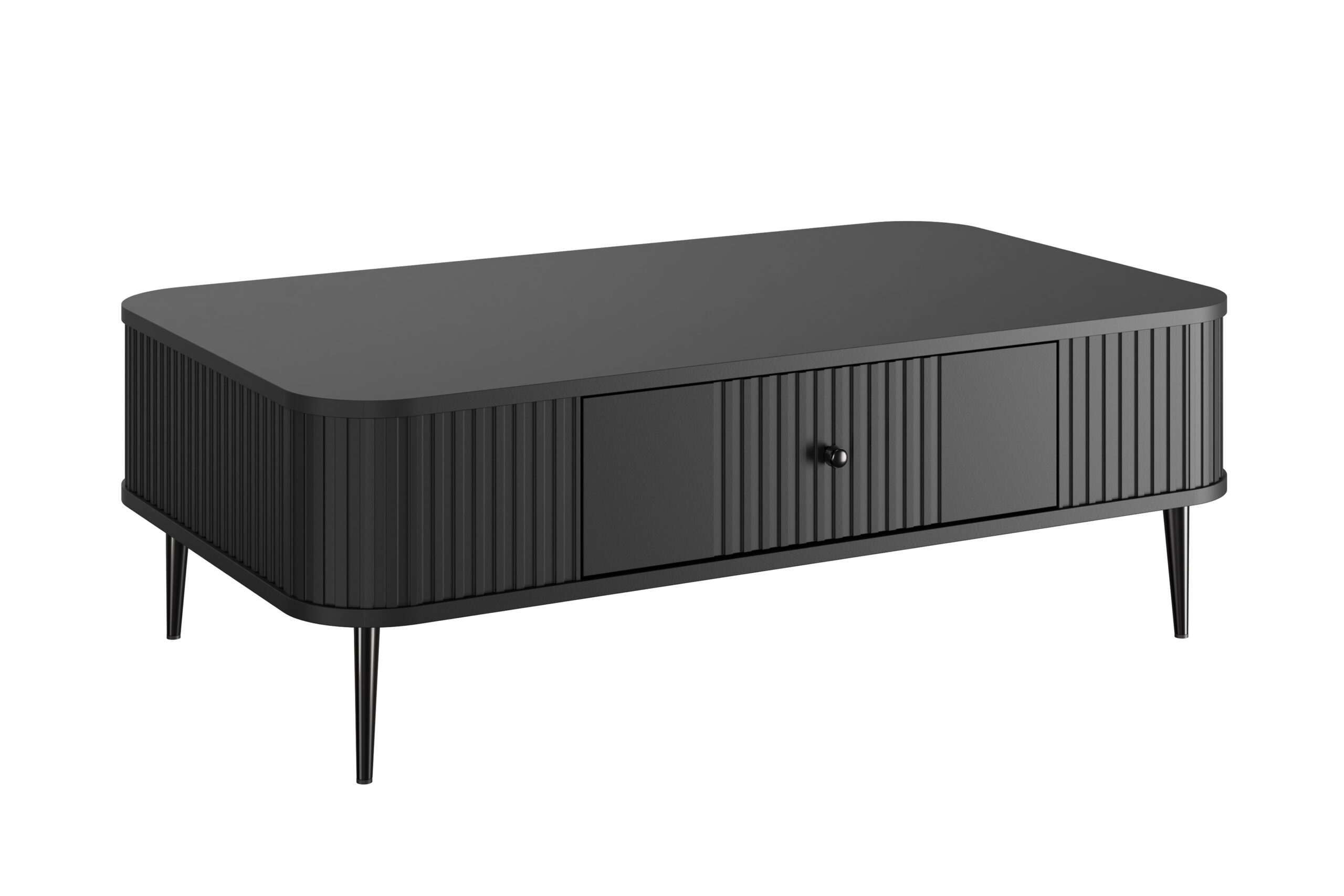 Masă de cafea cu sertar Vesper 103x60 cm - negru / picioare negre