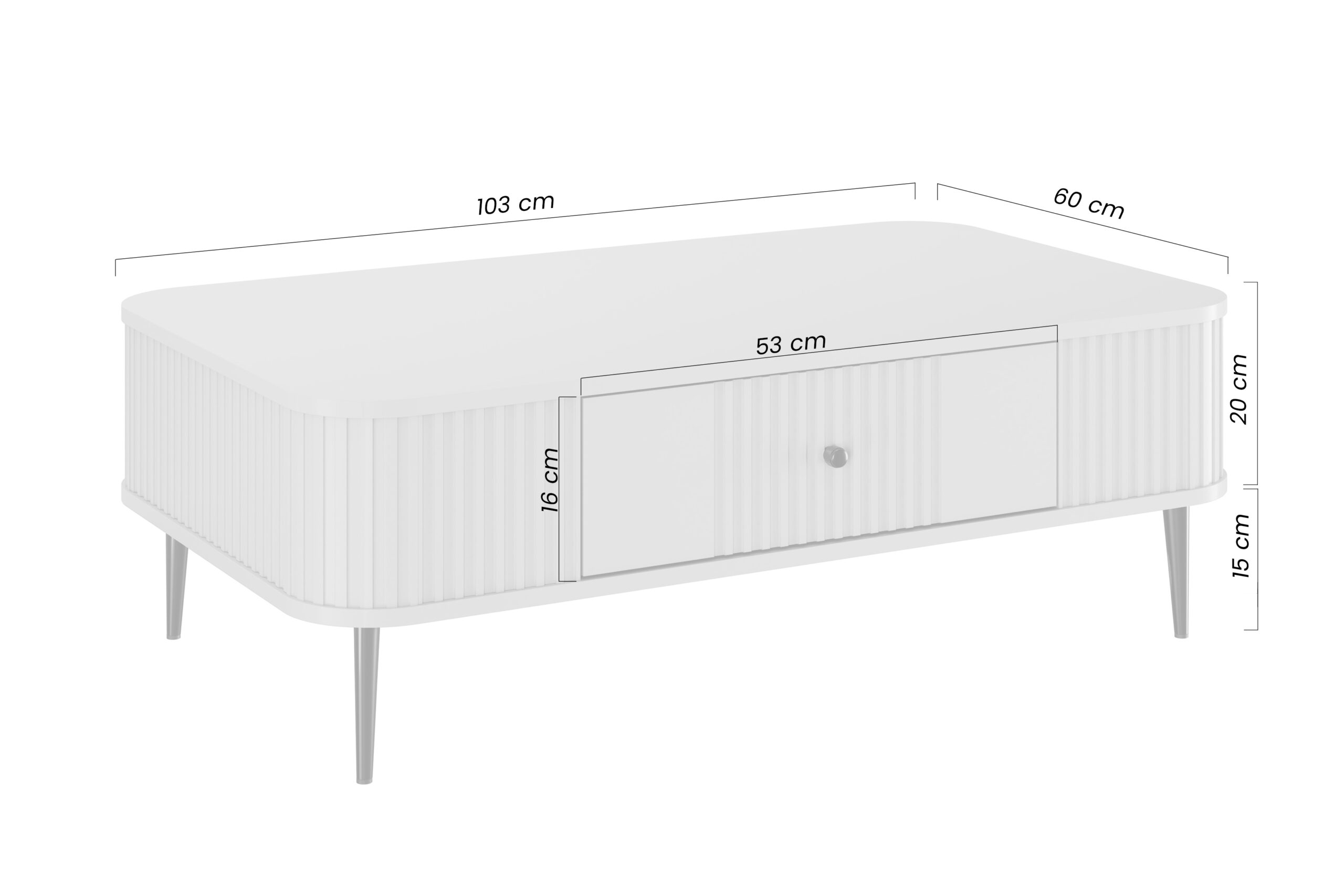 Masă de cafea cu sertar Vesper 103x60 cm - cașmir / nuc / picioare aurii - imagine 4