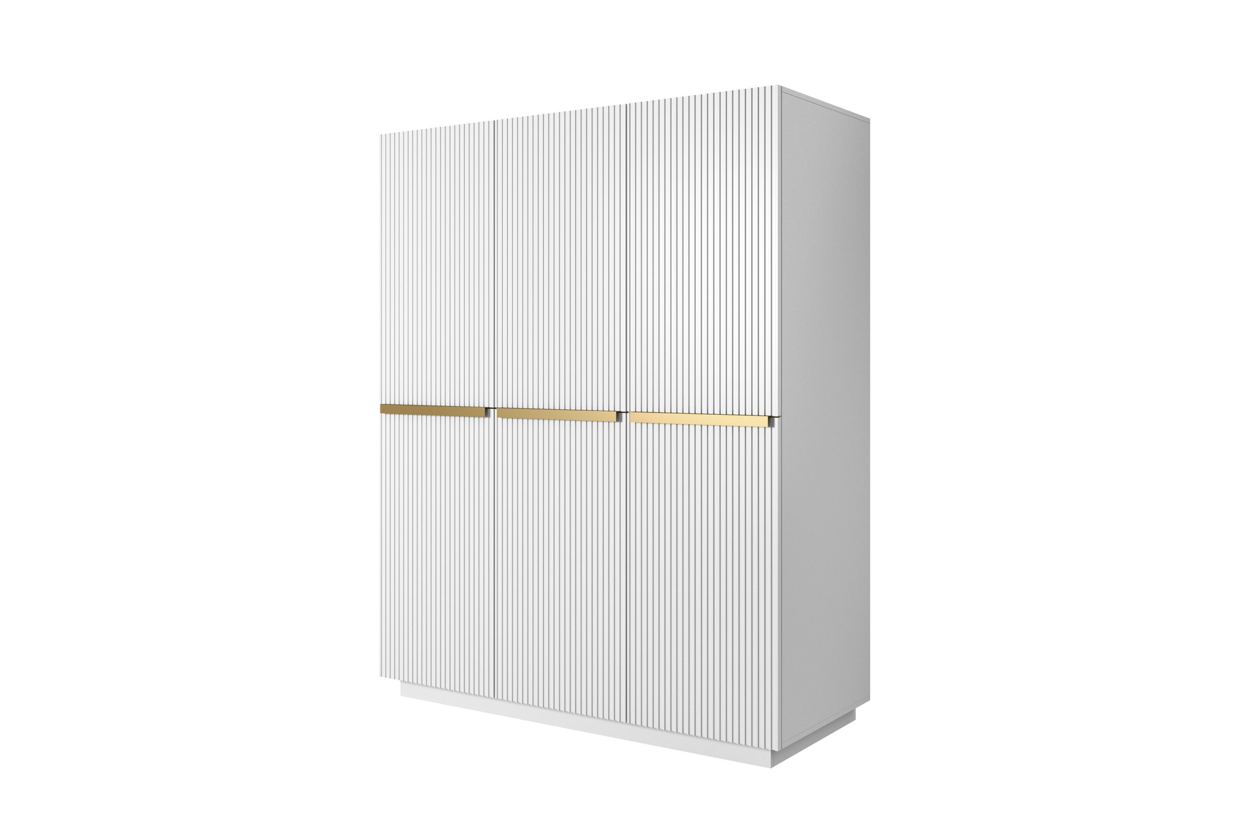Dulap Nicole 150 cm - alb mat / mânere aurii