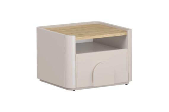 Night Stand Amilio - Cashmere / Oiled Oak / Cashmere Handles