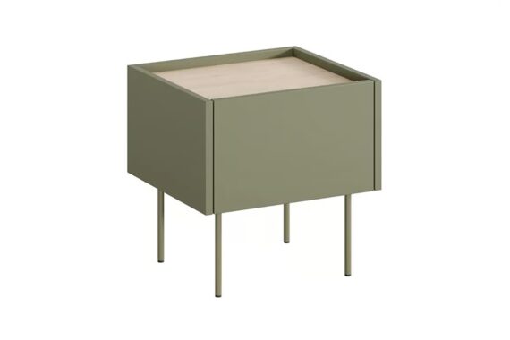 Măsuță de noptieră cu sertar Desin 45 1S - Olive / Stejar nagano