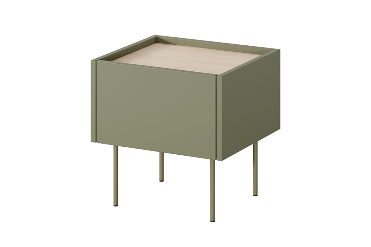 Măsuță de noptieră cu sertar Desin 45 1S - Olive / Stejar nagano - imagine 7