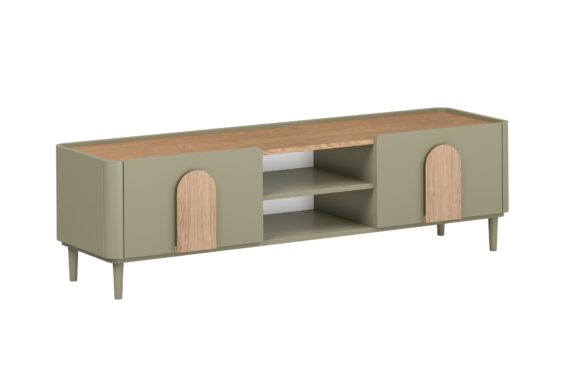 Tv Set Amilio 170 Cm - Eucalyptus / Baltic Dune Oak / Natural Oak Handles / Eucalyptus Legs