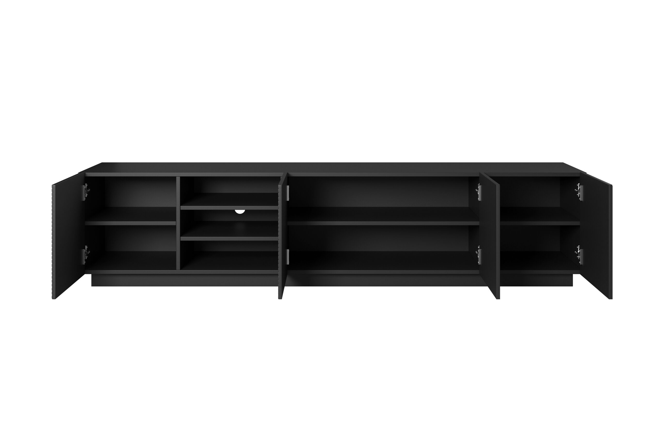 Comodă TV Asha 200 cm cu nișă - negru mat - imagine 6