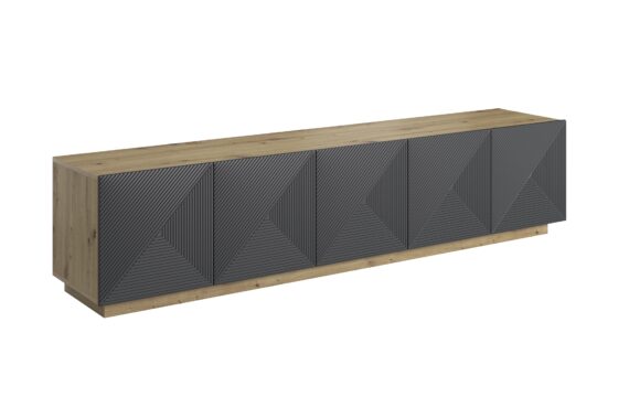Comodă TV Asha 200 cm - artizanal / rivier stone mat