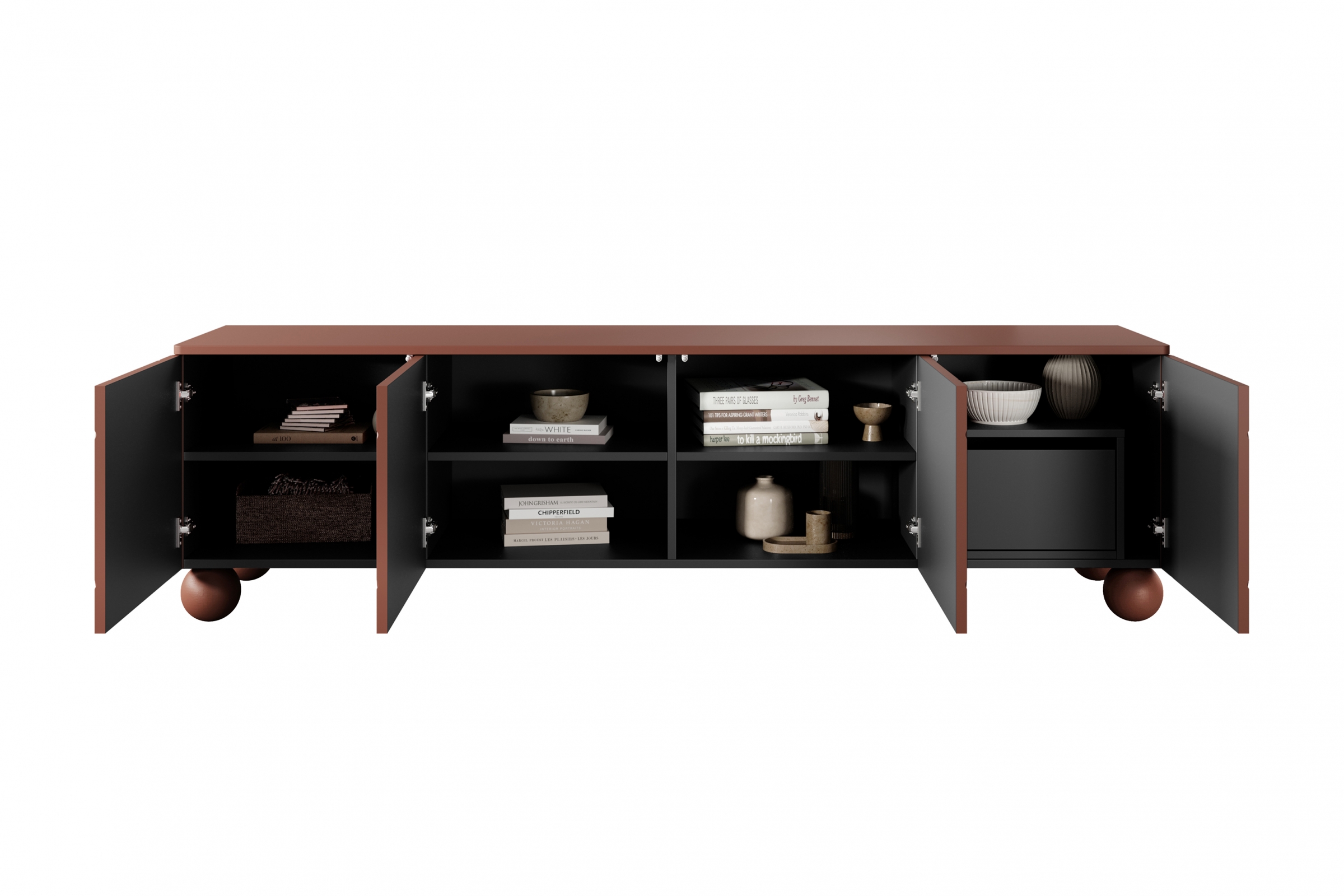 Comodă TV Sonatia II 200 cm cu sertar ascuns - burgundy - imagine 6