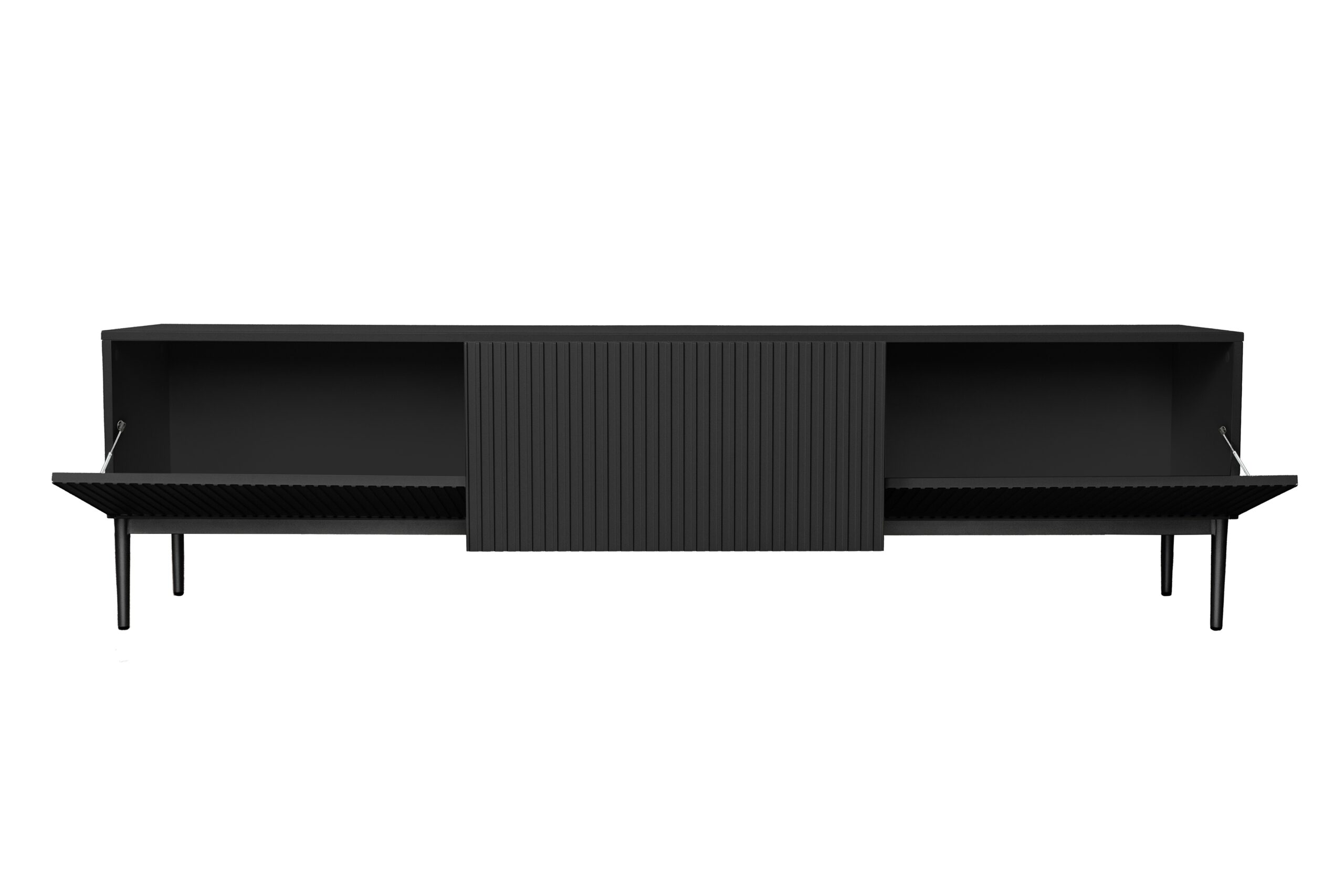 Comodă TV Nicole 200 cm - negru mat / picioare negre - imagine 5