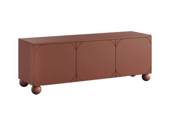 Comodă TV Sonatia II 150 cm pe picioare tip bile - burgundy