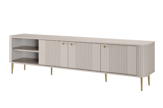 Dulap TV Vesper 3D 187 cm - cașmir / picioare aurii