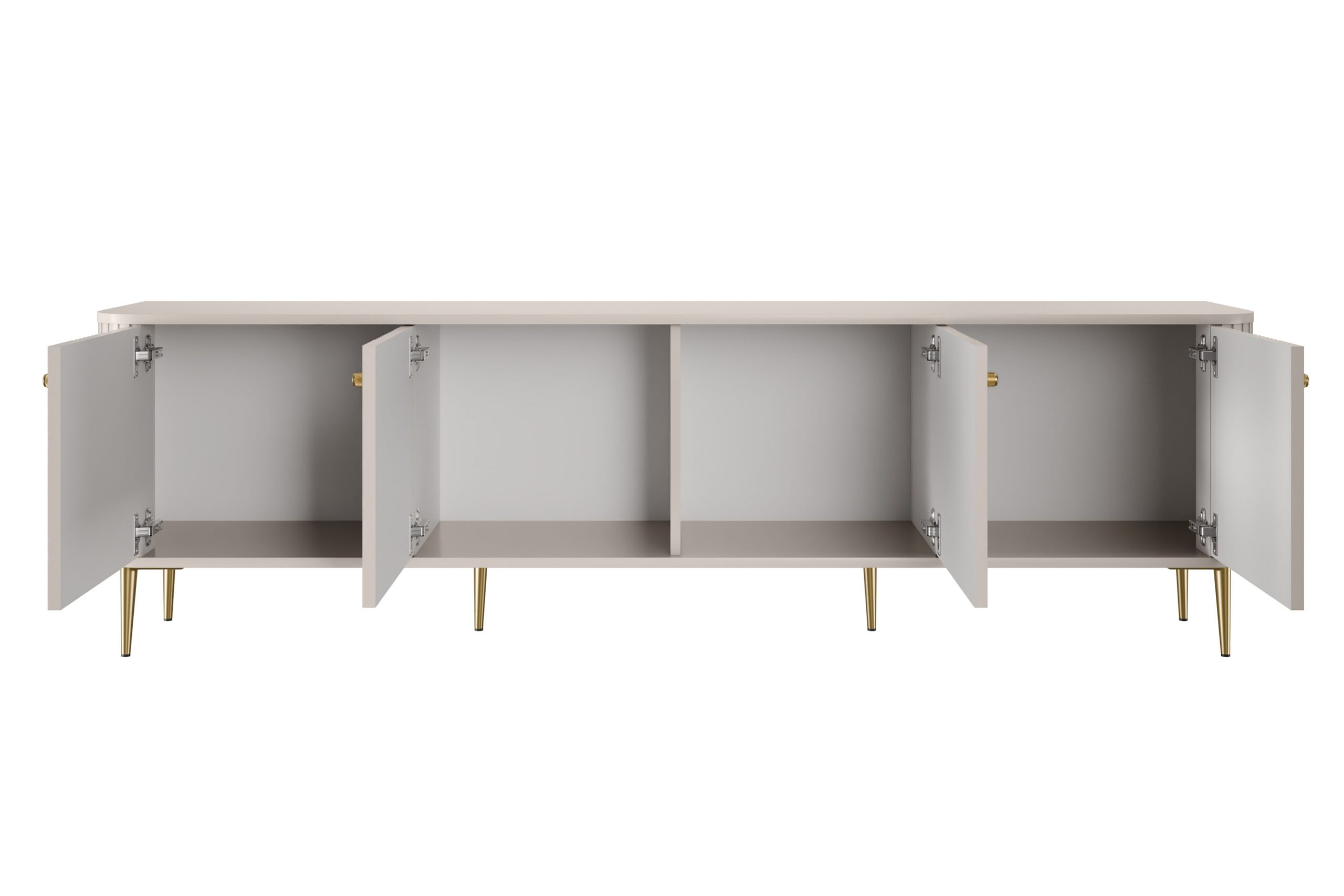 Dulap TV Vesper 4D 187 cm - cașmir / picioare aurii - imagine 5