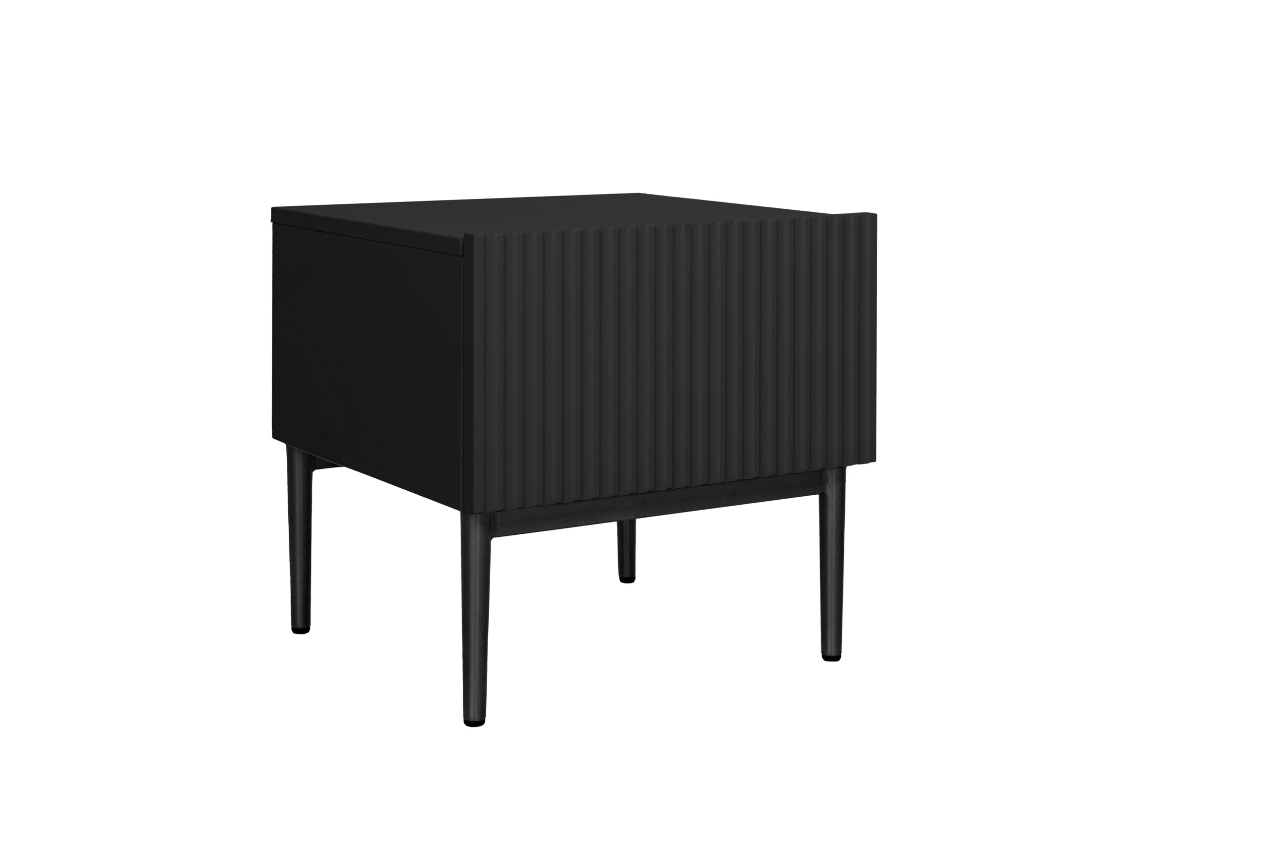 Set de noptiere Nicole 2 buc. - negru mat / picioare negre - imagine 2