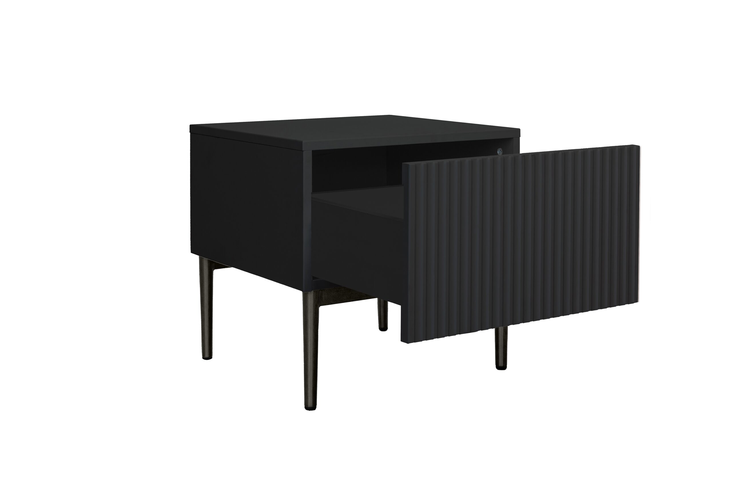 Set de noptiere Nicole 2 buc. - negru mat / picioare negre - imagine 9