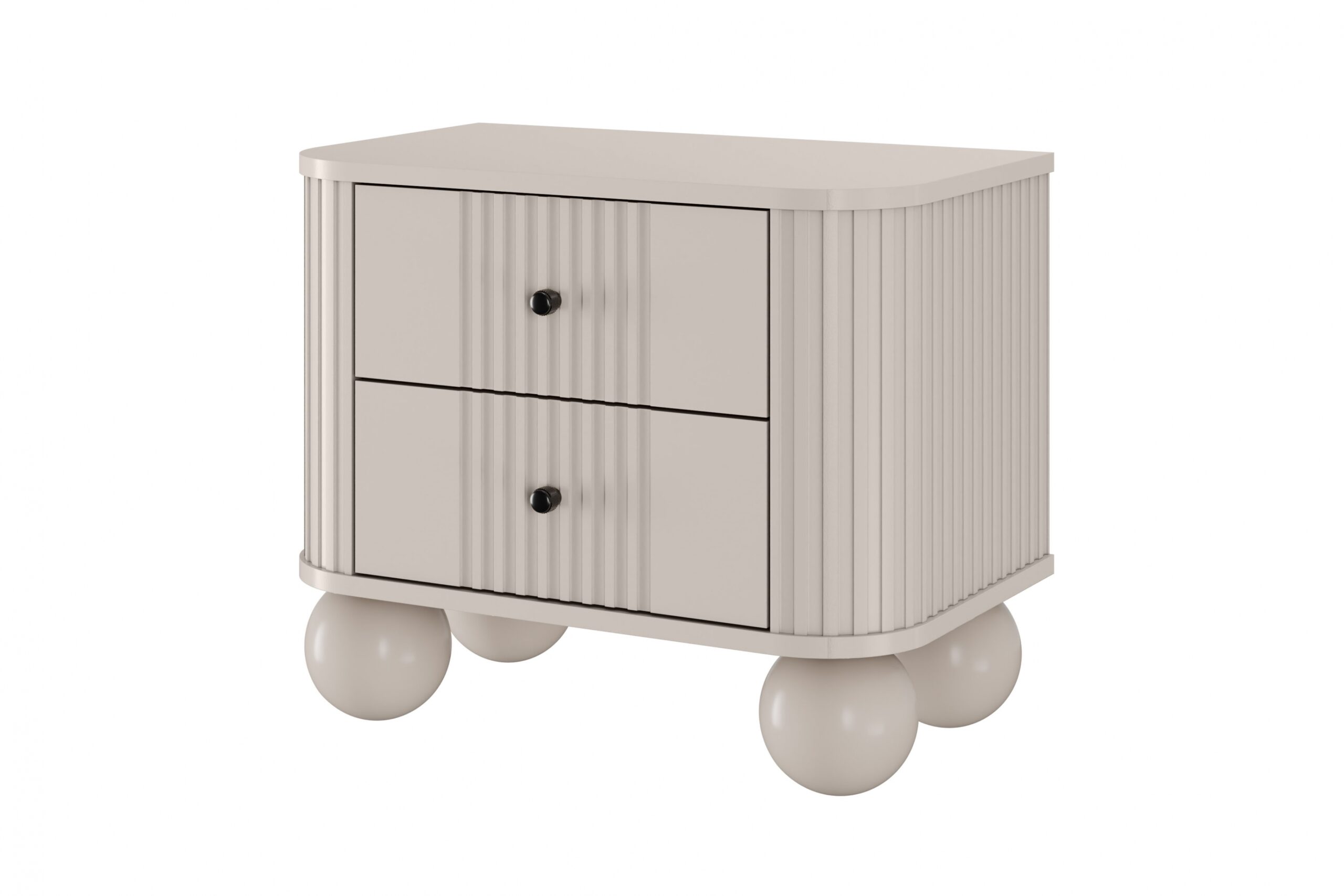 Set noptiere Vesper 56 cm - cașmir / mânere negre / picioare rotunde - imagine 5