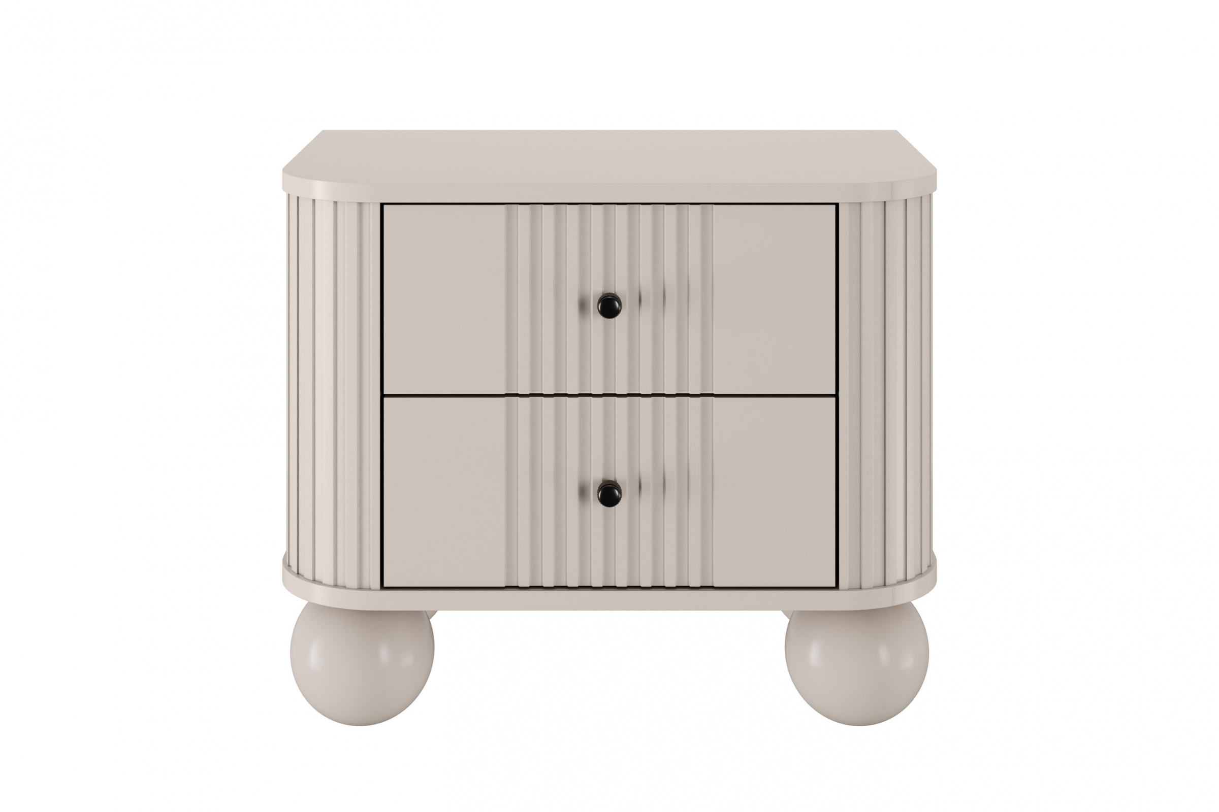 Set noptiere Vesper 56 cm - cașmir / mânere negre / picioare rotunde - imagine 6