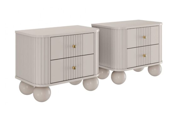 Set noptiere Vesper 56 cm - cașmir / mânere aurii / picioare rotunde