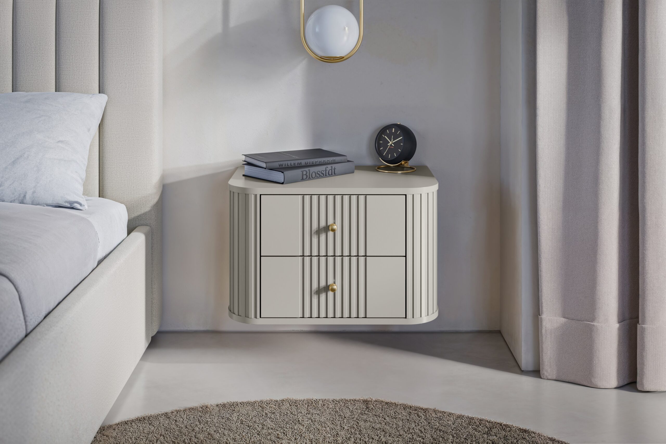 Set noptiere Vesper 56 cm de perete - cașmir / mânere aurii - imagine 4